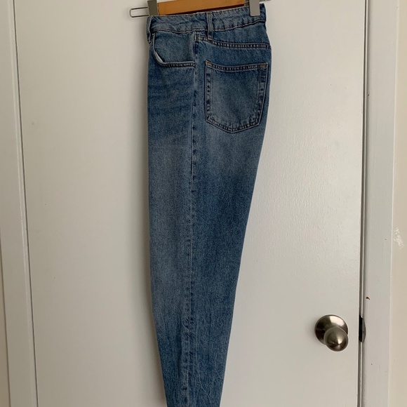 High-Rise Mom Jeans w/ Raw Hem - Picture 1 of 3